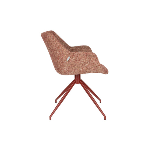 Zuiver Doulton Eetkamerstoelen met Armleuningen Terra/ Rood - Set van 2