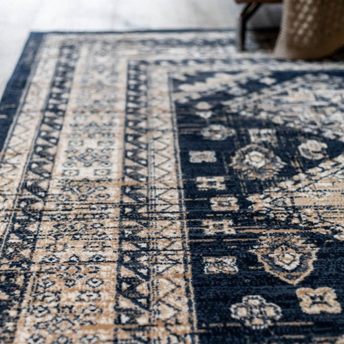 Interieur05 vintage vloerkleed Aila - blauw - 190 x 280 cm