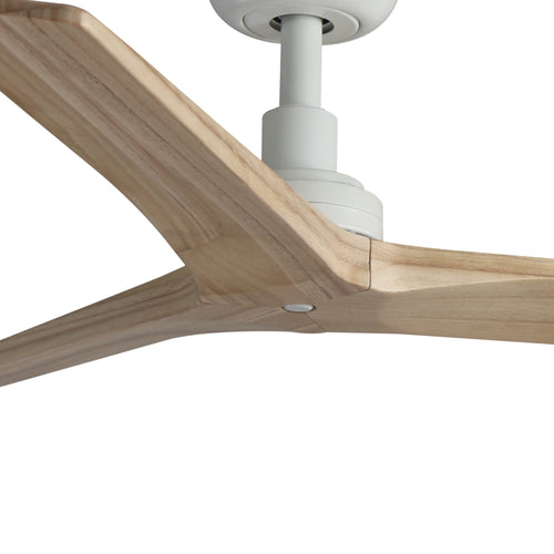 Faro Klim Kleine plafondventilator met 3 bladen, mat wit, eikenhout, E27, Tuya Smart System