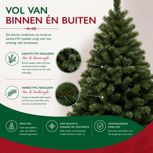 Triumph Tree Camden Kerstboom 215 cm - Kerstversiering voor Binnenshuis met Natuurlijke Uitstraling - Kunstboom met 776 Dennentakken - Klassieke