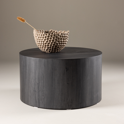 Nest living Zayn Houten Salontafel Zwart - Ø80 cm - vtwonen shop