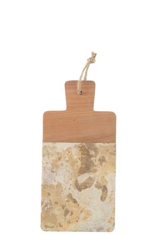 J-Line kaasplank Rechthoek Marmer - steen - biege/naturel - large - vtwonen shop