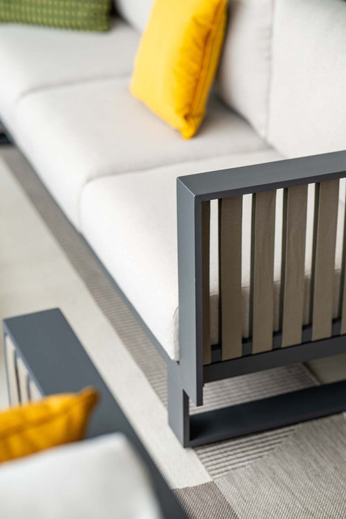 7-persoons loungeset Bologna - hoekbank met fauteuil -met loungetafel