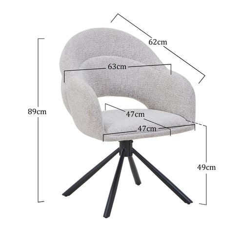 DÉJA Living Eetkamerstoel Celeste - Taupe - Draaibaar - Set van 2 - vtwonen shop