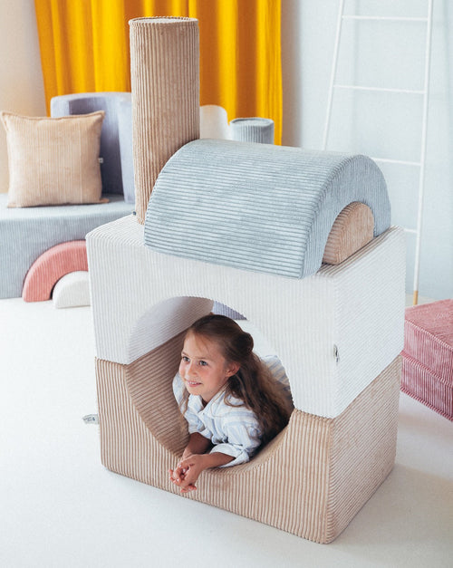 Wigiwama speelset Tiny Castle - wit - ribfluweel - vtwonen shop