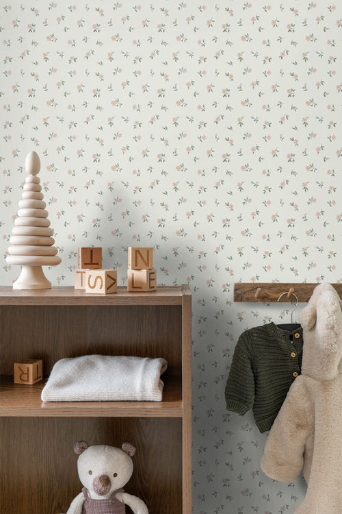 ESTAhome behang vintage bloemetjes groen - 50 x 900 cm - 132217