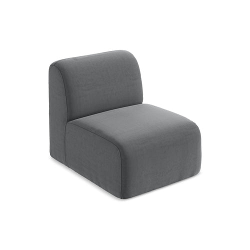 LaMiaSofa Bankmodule midden Cervo - velours - staal - 70x94x75