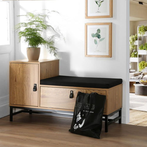 Calicosy - Schoenenbank met 2 opbergvakken - JILL - 38x101x59 cm