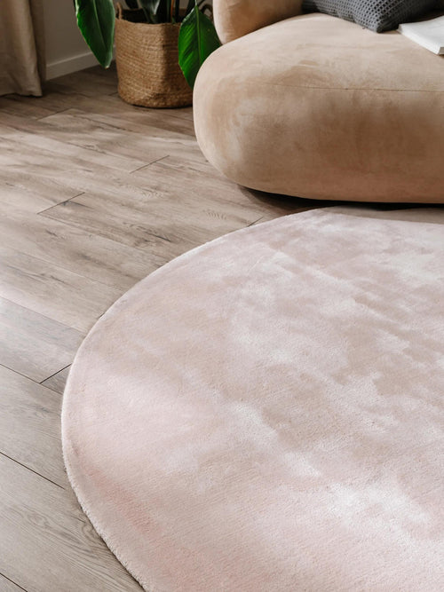 benuta viskose vloerkleed Nela - roze - ø 160 cm
