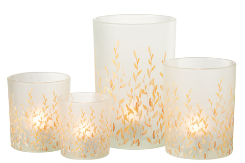 J-Line windlicht Sally - glas - oranje/transparant - large