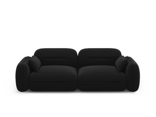 Cosmopolitan Design Modulaire bank Sydney 3-zits, flueel, zwart - 90x230x70cm