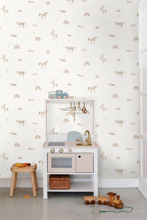 ESTAhome behang unicorns beige - 50 x 900 cm - 139539