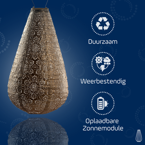 Lumiz solar lampion - fiore drop - 28 cm - goud