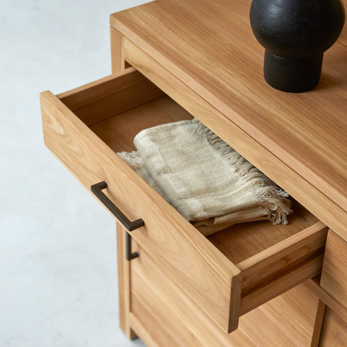 Tikamoon Teakhouten dressoir 120 cm - Naturel - vtwonen shop