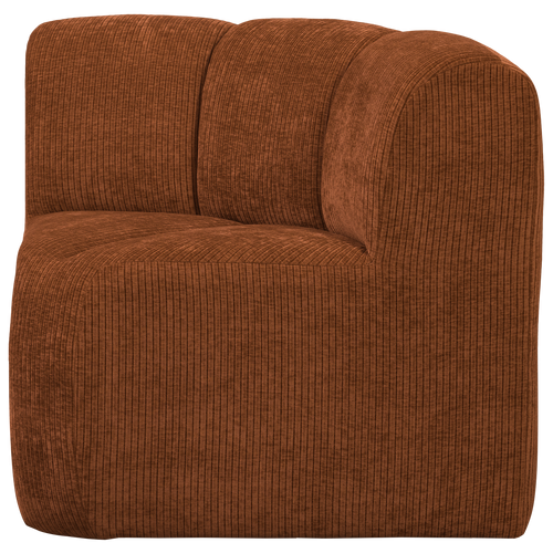 WOOOD eetbankje hoek met rugleuning Mojo - Ribstof - Roestbruin