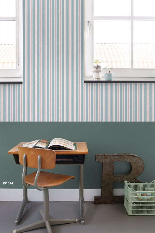 ESTAhome behang strepen blauw en rood - 50 x 900 cm - 131960