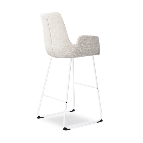 Nolon Nino-Eef Barkrukken Set van 2 - Bouclé Beige - Wit - 75 cm