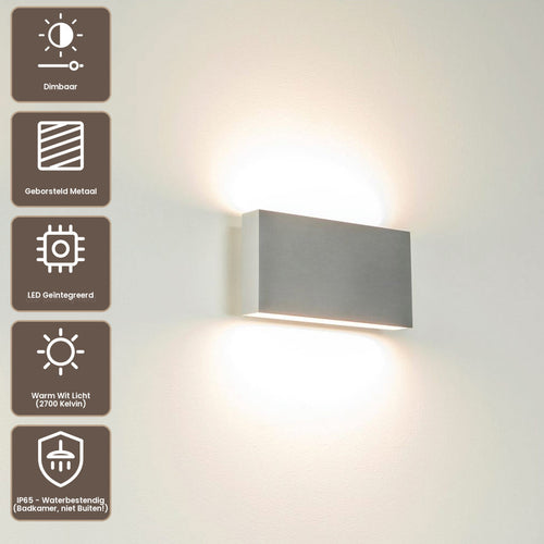 Artdelight Wandlamp Box 2L - Aluminium