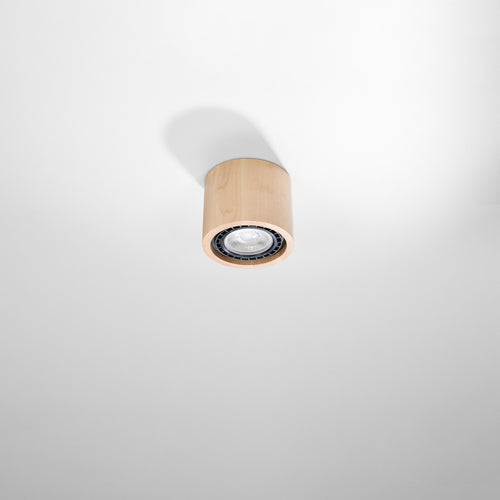 Sollux Lighting Plafond BASIC 1 natuurlijk hout - 14x14x10cm