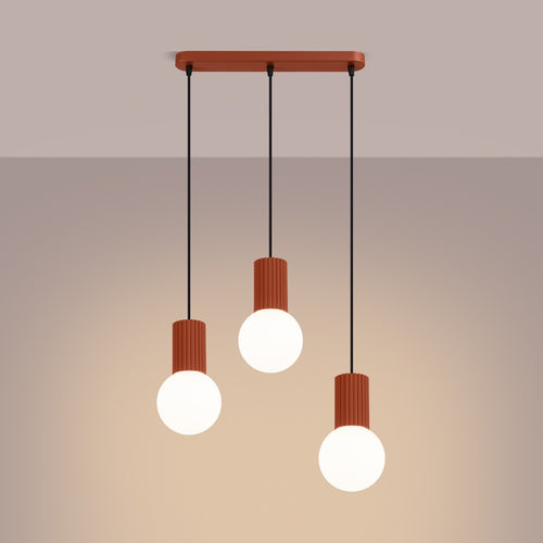 Sollux Lighting Hanglamp HALO 3L rode oker - 40x6x120cm
