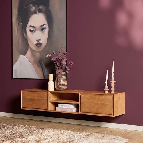 Starfurn Tv-meubel Ambiance - Zwevend - Naturel Hout - 160x35x30cm