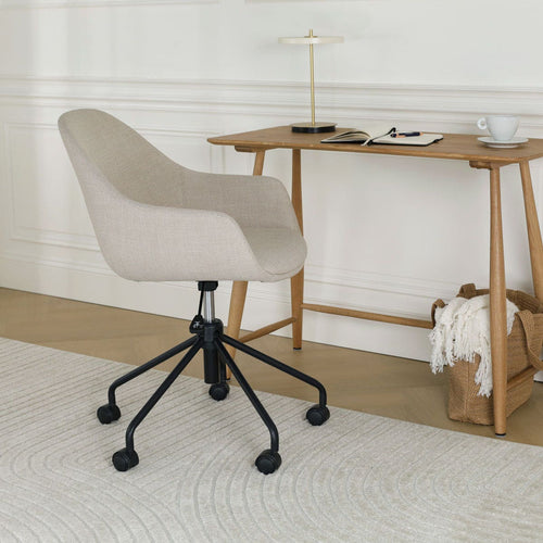Nolon Nout-Mae Bureaustoel Beige - Armleuning - Zwart Onderstel