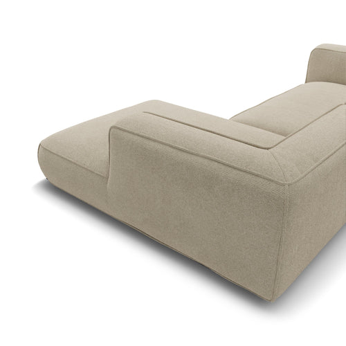 Premium Interiors - Linkerhoekbank SOFIA - kruispatroonweefsel beige 282cm