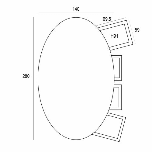 Garden Impressions tuinset Lucas - Tulli zwart - light teak look - 9-delig