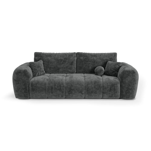 Premium Interiors - Slaapbank met opbergruimte SKY - gewaafd fluweel leisteengrijs 260cm