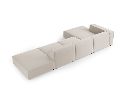Cosmopolitan Design linker hoekbank Arendal 5-zits, flueel, ecru - 166x341x70cm
