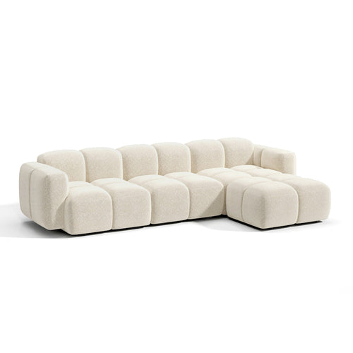 Premium Interiors - Modulaire bank MOSS - fluweel met structuur  258cm