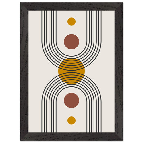 Artfulprints Poster met Lijst Boho – Solar form   - A4 21x29.7 cm - Meerkleurig