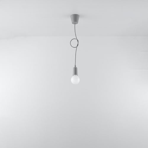 Sollux Lighting Hanglamp DIEGO 1 grijs - 9x9x90cm