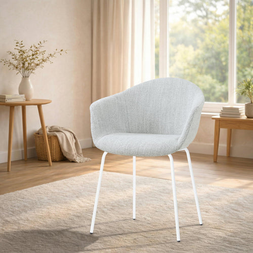 Nolon Nora-Otis Eetkamerstoel Grijs Melange - Wit Onderstel