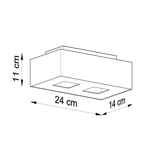 Sollux Lighting Plafondlamp MONO 2 wit - 24x14x11cm