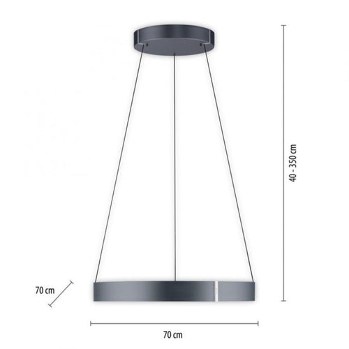 Neuhaus PURE hanglamp E-Clipse - 2 lichts - 70  x 350   cm - antraciet - vtwonen shop