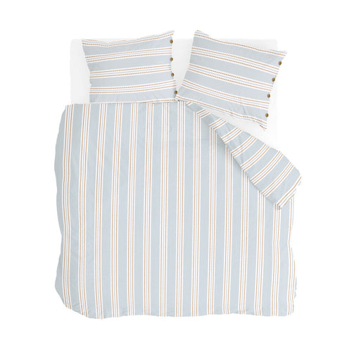 Walra - Dekbedovertrek Remade Striped Harmony - 200x220 cm - Off White / Blauw