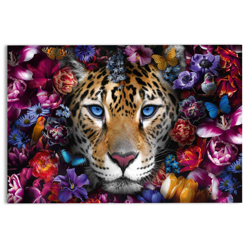 Reinders Floral Majesty glasschilderij -  meerkleurig/multi color - woonkamer - 78x116cm