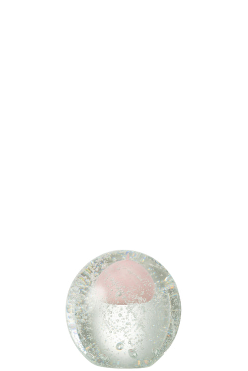 J-Line presse-papier Bubbel - glas - roze - medium