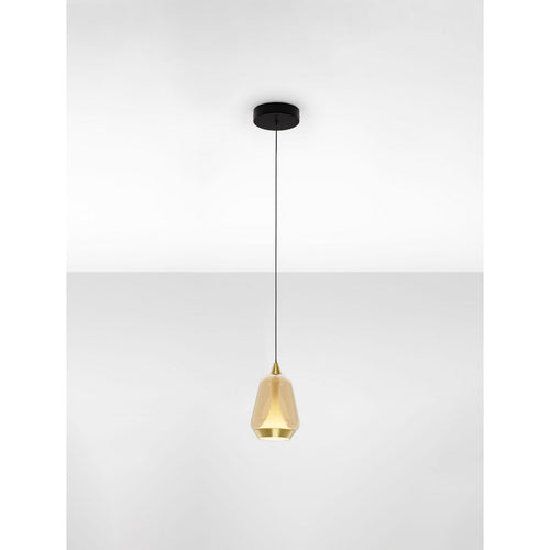 Nova Luce ALISH Slanke hanglamp voor aan het plafond, messing goud, mat zwart, champagne LED 8W 433lm 3000K