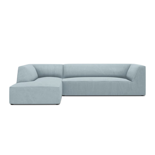 Cosmopolitan Design - Modulaire hoekbank links Siena 4-zits, ribfluwelen lichtblauw - 180x273x69cm