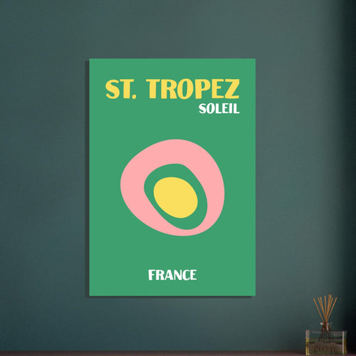 Artfulprints Poster met Lijst Frankrijk - St. Tropez   - 50x70 cm - Groen