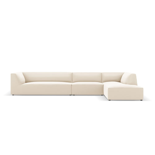 Cosmopolitan Design - Modulaire hoekbank rechts Siena 5-zits, imitatieleer lichtbeige - 180x366x69cm