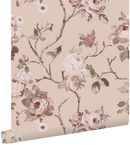 ESTAhome behang vintage bloemen roze - 53 cm x 10.05 m - 139476