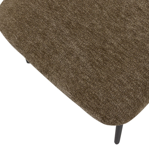 WOOOD eetkamerstoelen Kjeld - Chenille - Bruin - Set van 2