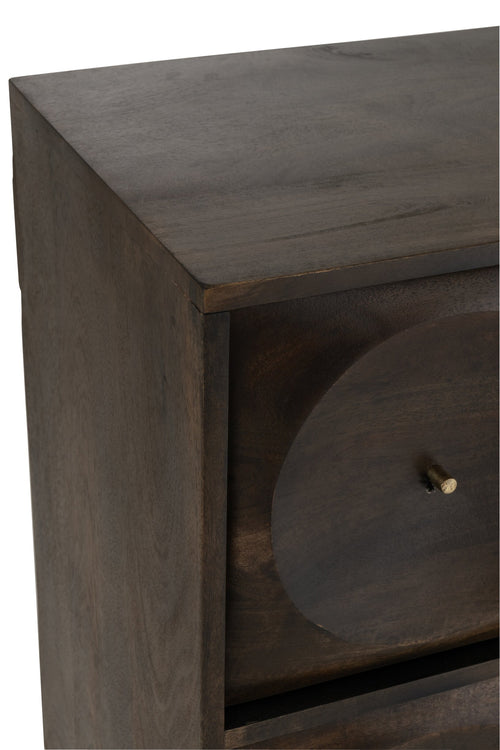 J-Line ladekast Cirkel - hout - donkerbruin