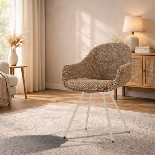 Nolon Noa-Mae eetkamerstoel bruin blend - beige onderstel