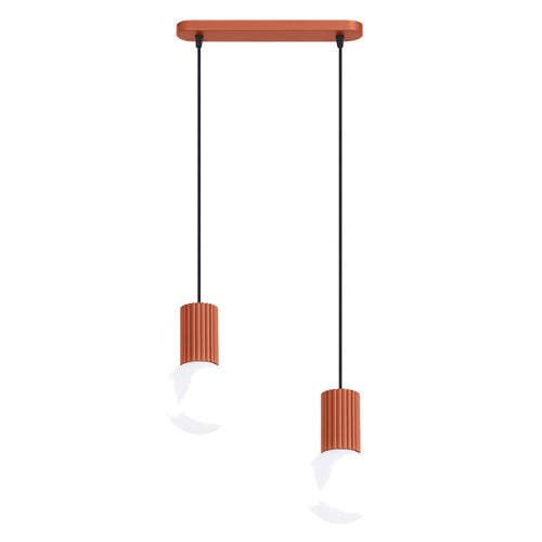 Sollux Lighting Hanglamp HALO 2L rode oker - 33,5x6x120cm