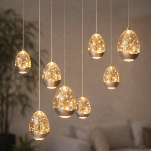 Highlight hanglamp Egg - 8 lichts - 115  x 155   cm - champagne