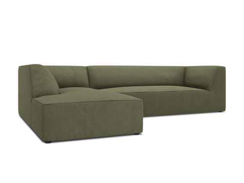 Micadoni linker hoekbank Ruby 4-zits, ribfluwelen, groente - 180x273x69cm